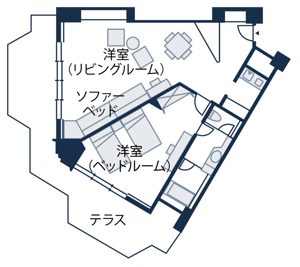 下田スイート洋室間取り