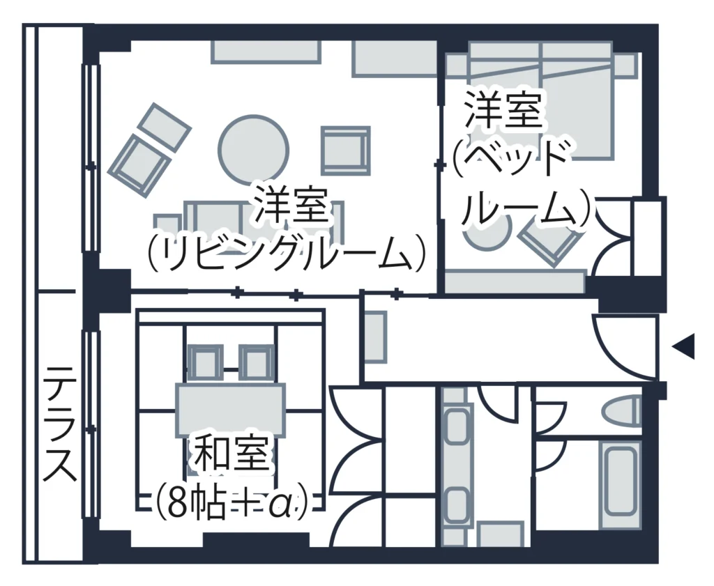 山中湖ファミリースイート和洋室間取り